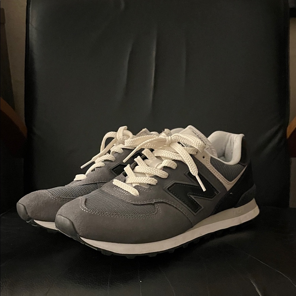 New Balance 574 Men's Charcoal and Cream Sneakers